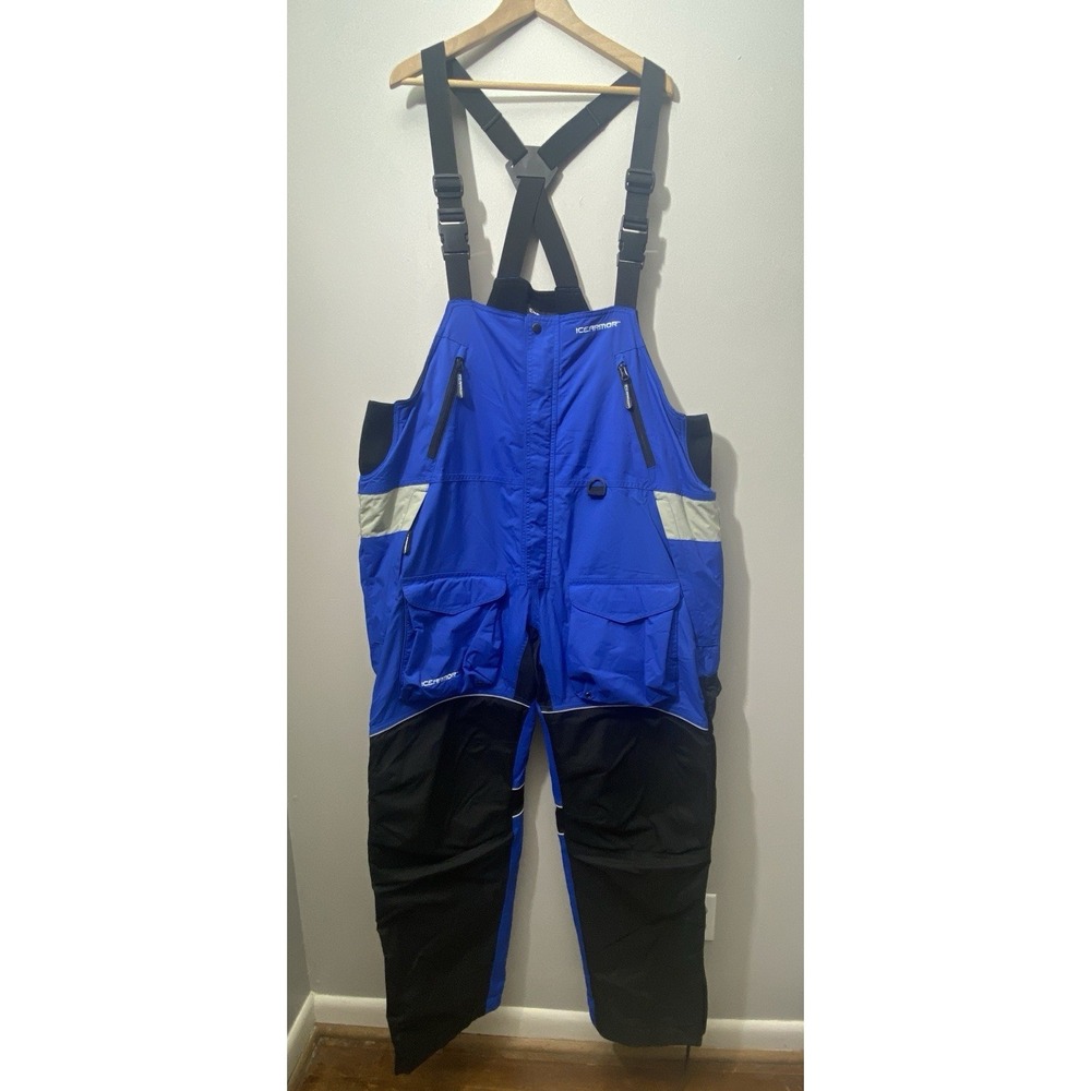 Ice Armor by Clam Ice Fishing‎ Bibs Overalls Men's X-LARGE Blue/Black